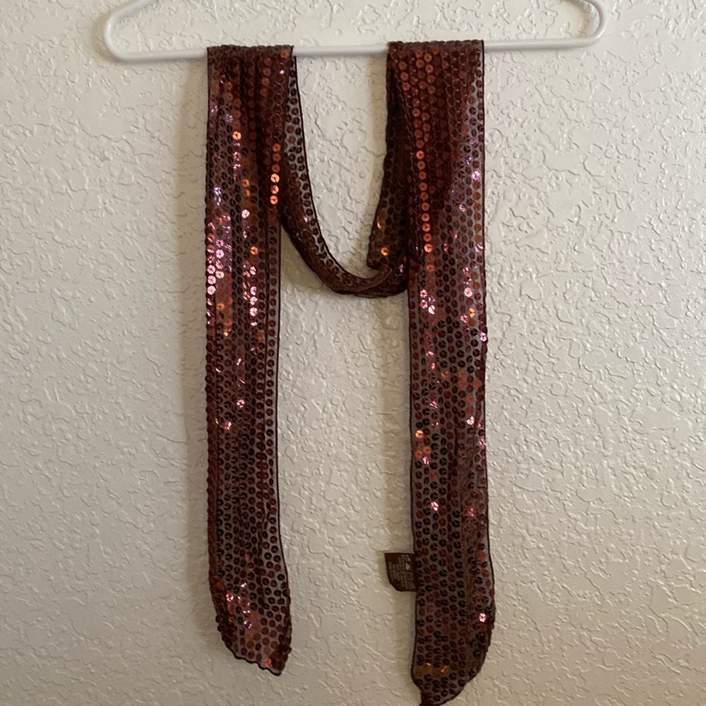 Woman’s sequence belt, color rose copper
